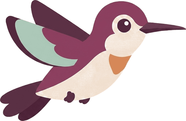 Ellie the hummingbird in steady level flight