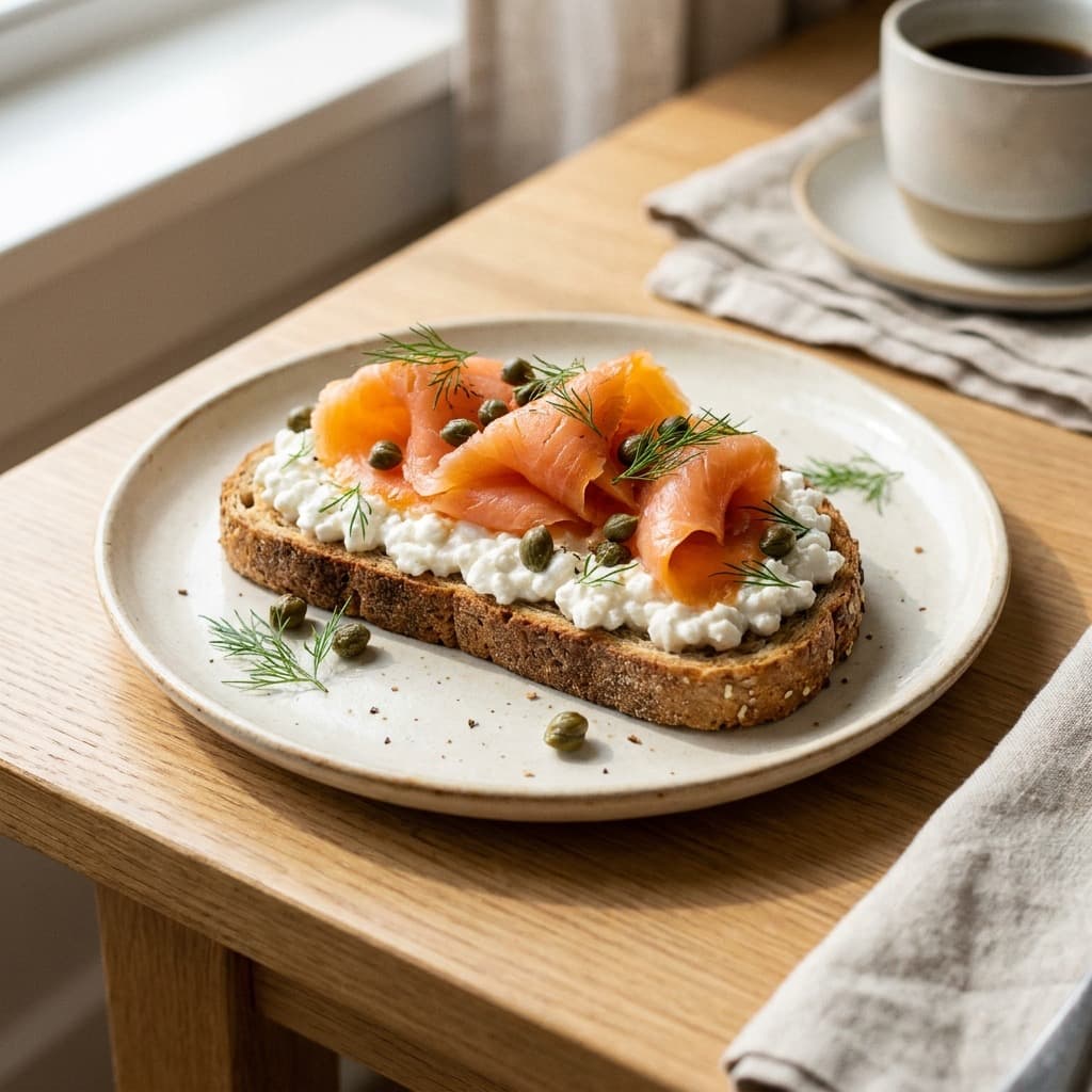 Smoked salmon toast, doubled