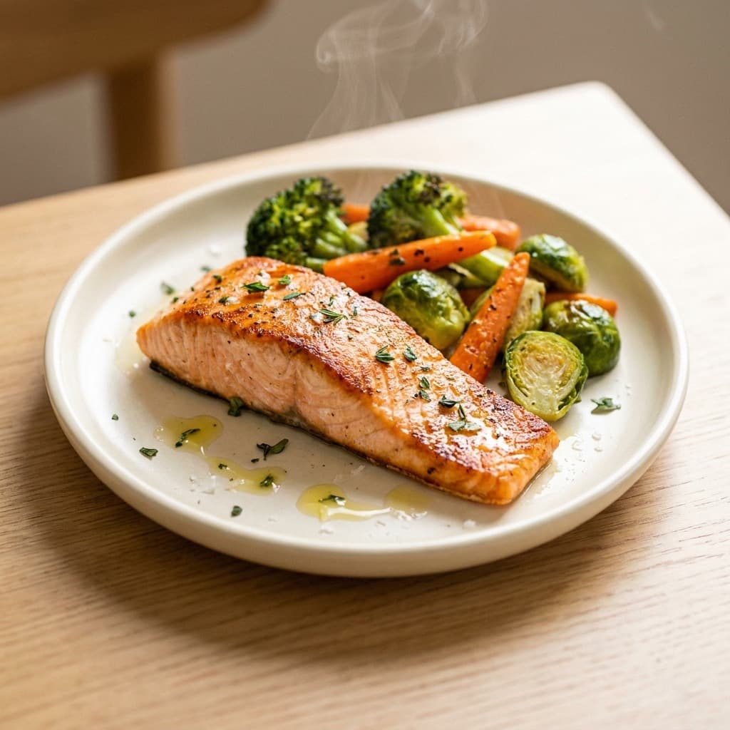 Sheet-pan salmon with roasted vegetables