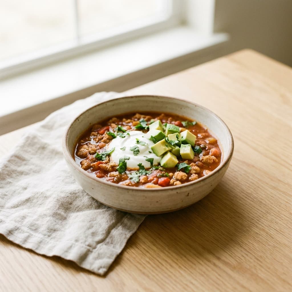 Turkey chili with Greek yogurt
